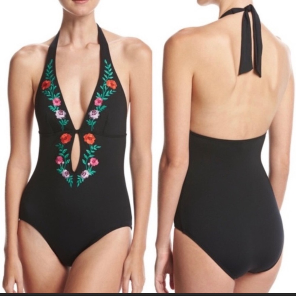 Kate Spade Floral Embroidered One Piece Swimsuit S